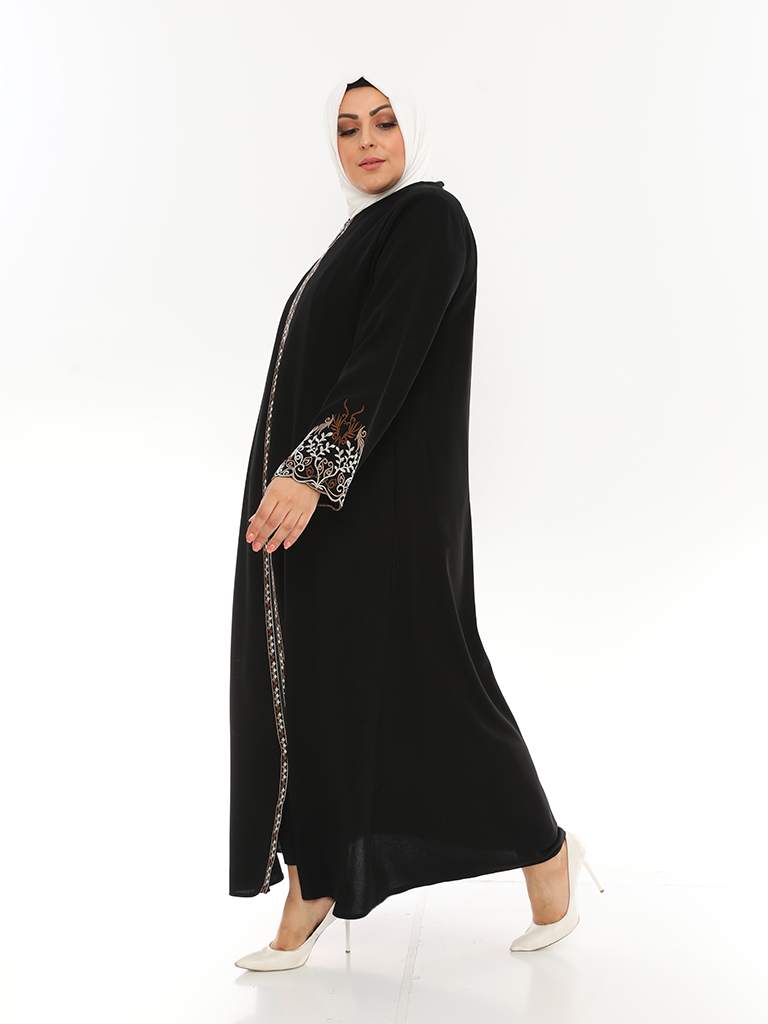 Orientalische Abaya mit bestickten Ärmeln - MOSMO