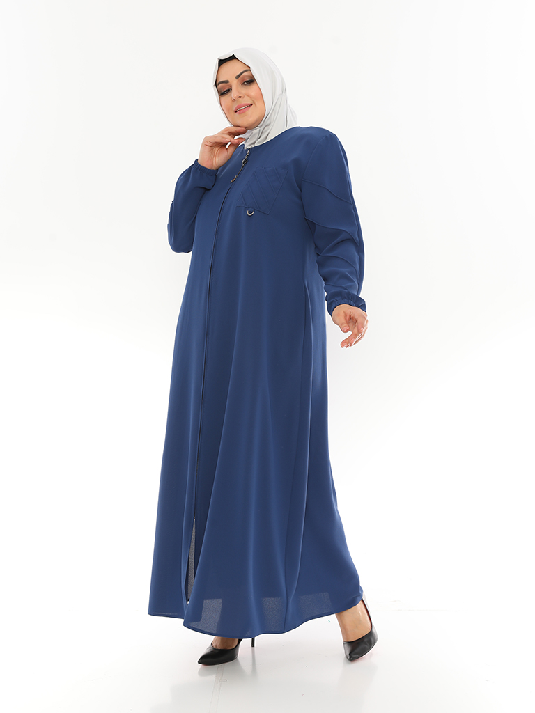 Einfache Abaya mit Reißverschluss  - MOSMO
