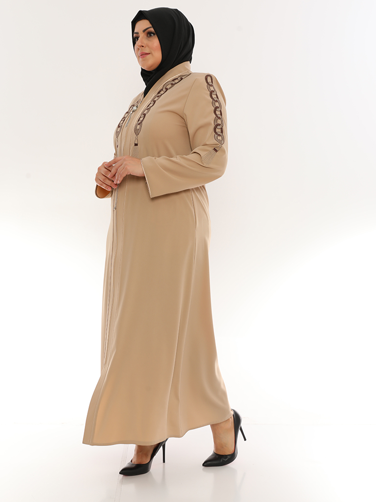Orientalische Abaya-Stickerei auf Brust und Schultern  - MOSMO