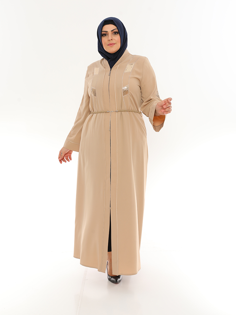 Moderne Abaya mit glänzender Stickerei  - MOSMO